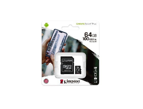 Kingston 128GB microSDXC Canvas Select Plus 100R A1 C10 Card + ADP EAN: 740617298703-2